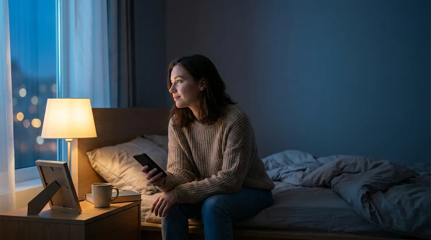 Person scrolling social media after a breakup