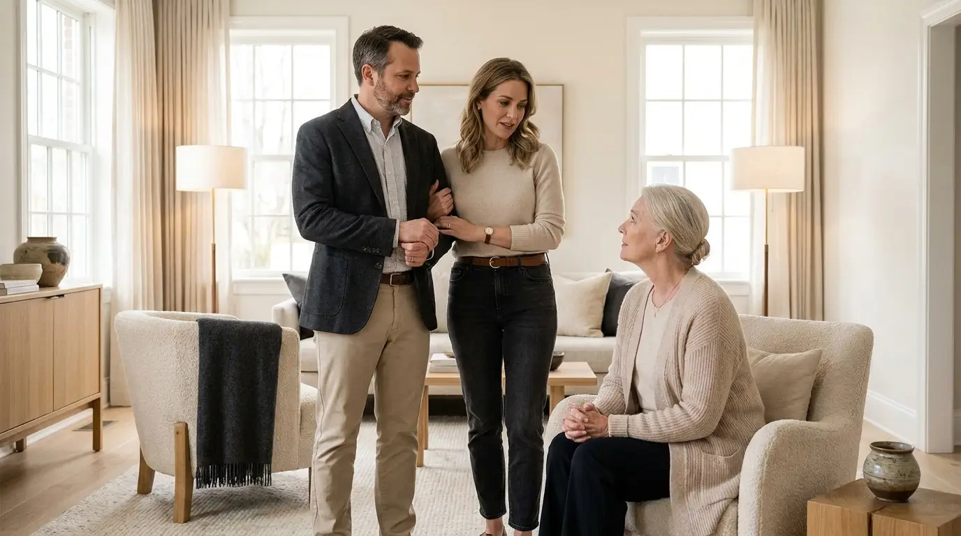 Couple having a calm, relaxed conversation about what they need